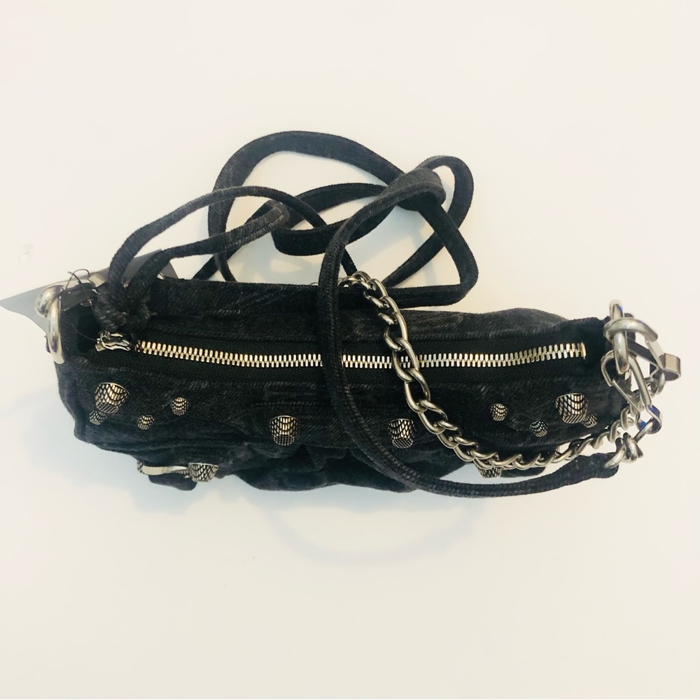 BALENCIAGA LE CAGOLE DENIM MINI BAG W/ CHAIN & STRAP - Picture 11 of 14